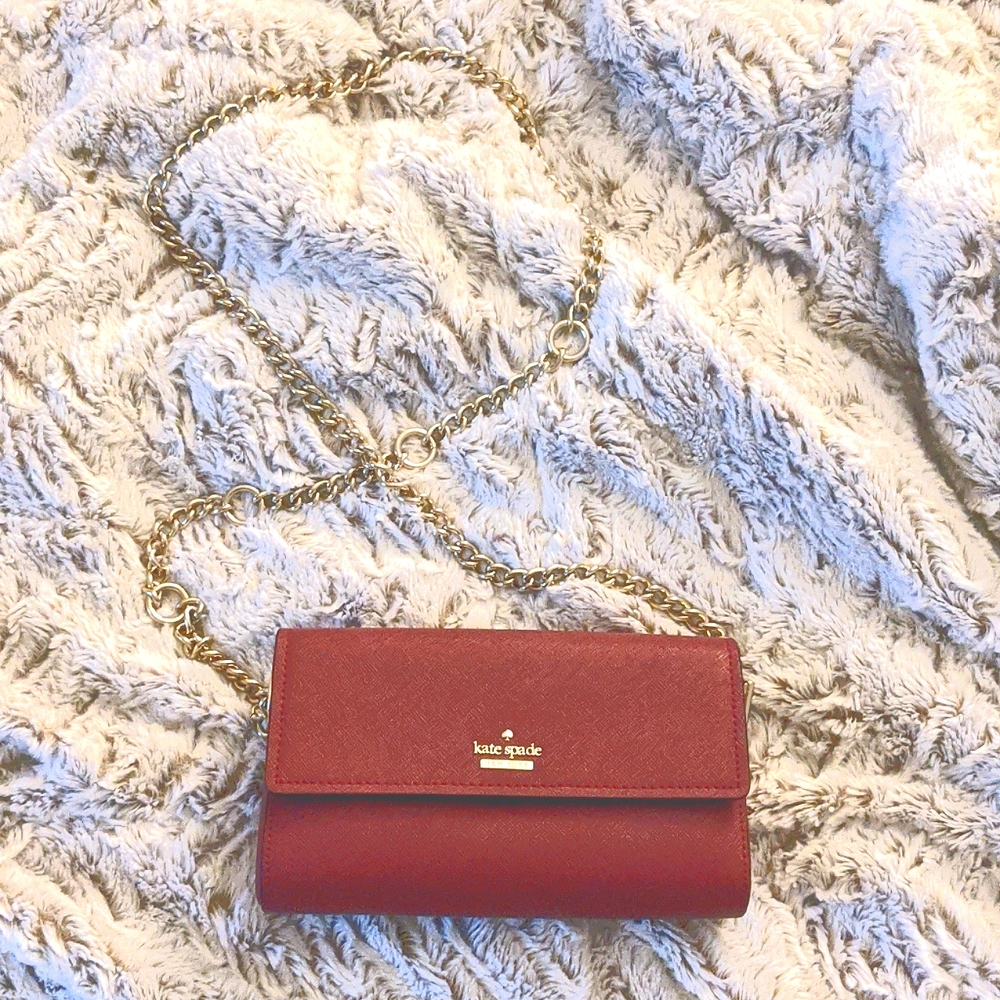Maroon Kate Spade wallet crossbody